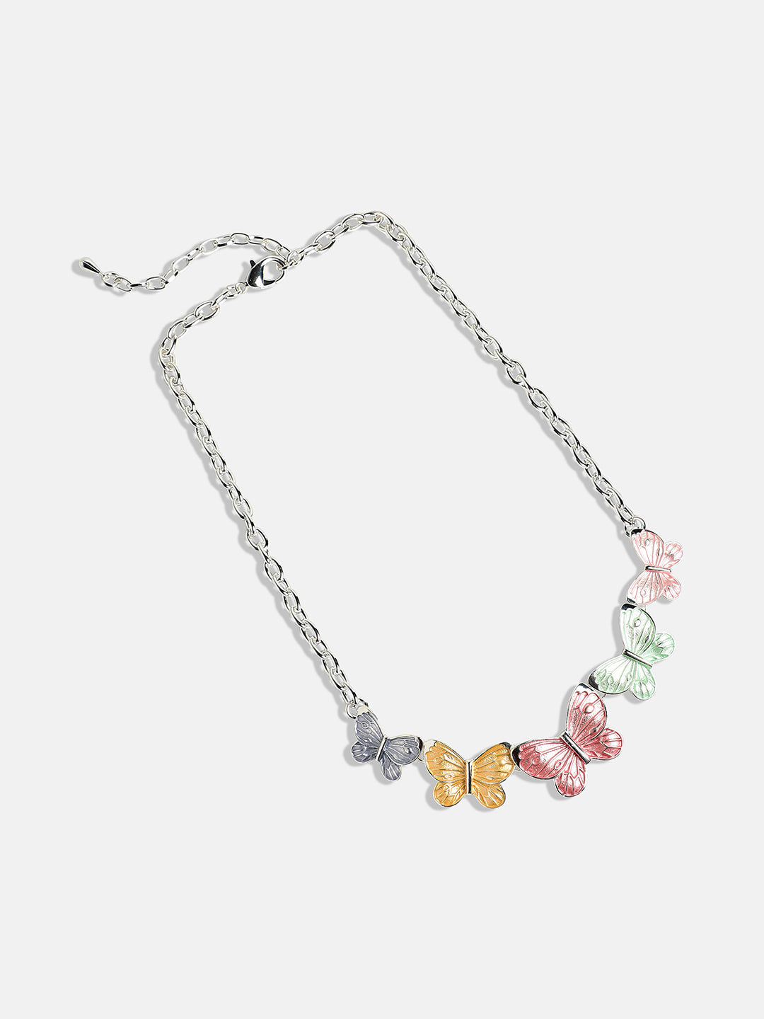 Silver-Plated Pastel Butterfly Jewellery Set