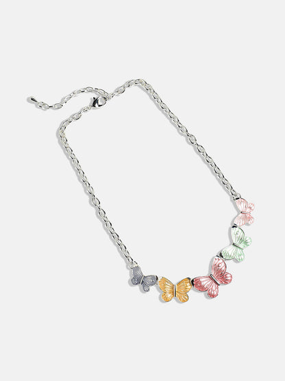 Silver-Plated Pastel Butterfly Jewellery Set