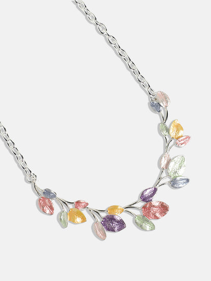 Silver-Plated Pastel Leaf Jewellery Set