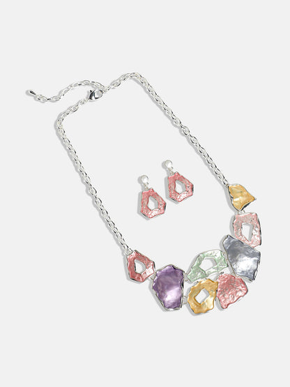 Silver-Plated Textured Jewellery Set