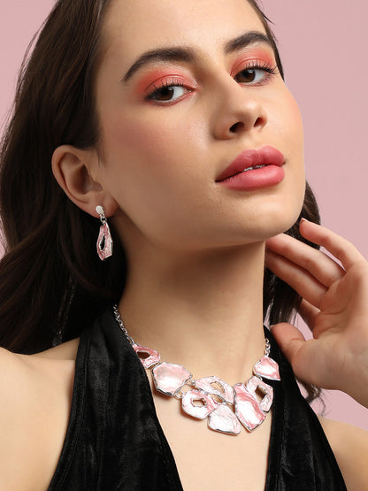 Silver-Plated Textured Jewellery Set