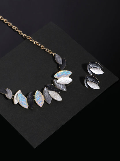 Gold-Plated Lanceolate Jewellery Set