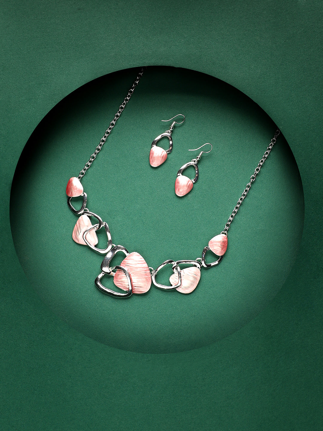 Silver-Plated Abstract Jewellery Set