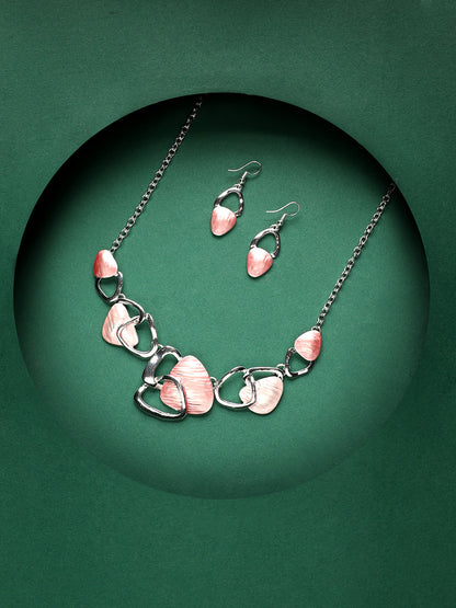 Silver-Plated Abstract Jewellery Set