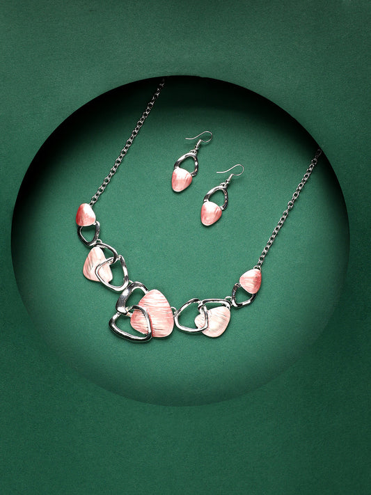 Silver-Plated Abstract Jewellery Set