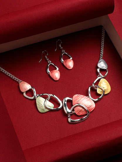 Silver-Plated Abstract Jewellery Set