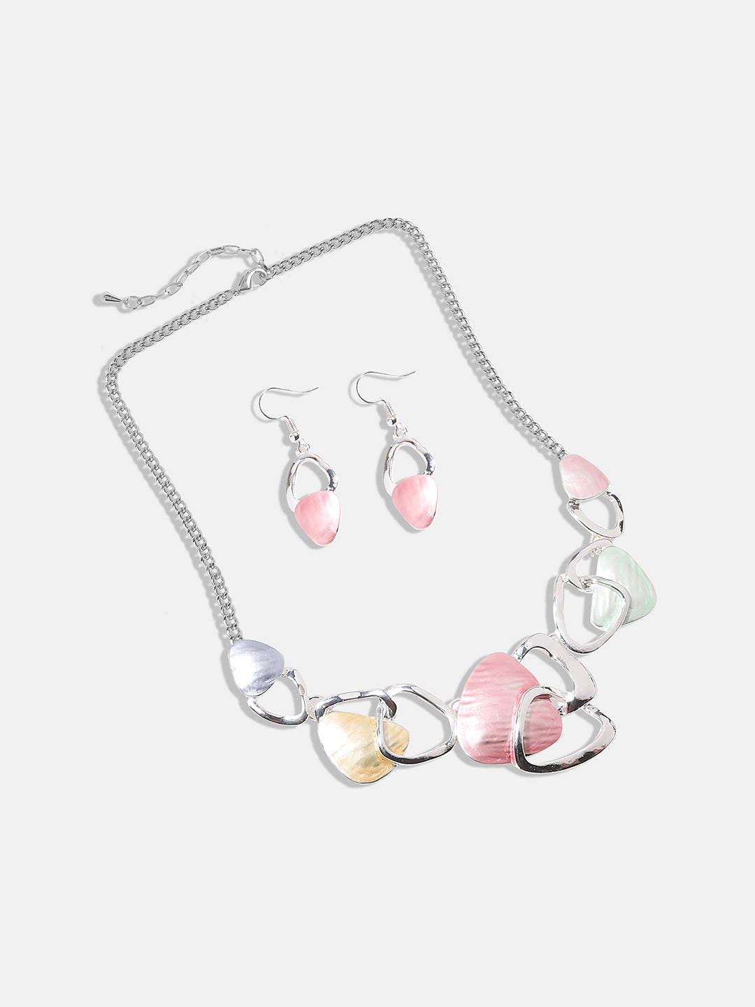 Silver-Plated Abstract Jewellery Set