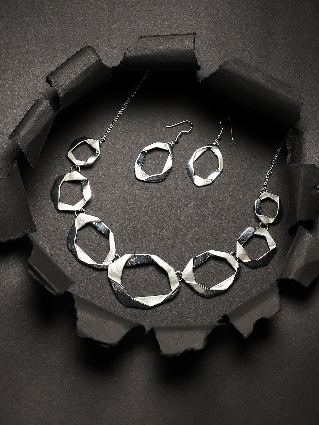 Silver-Plated Twisted Jewellery Set