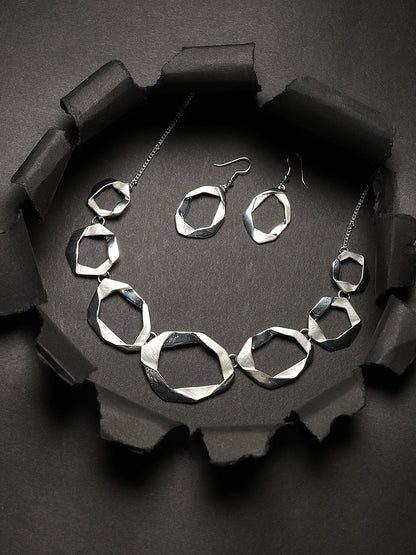 Silver-Plated Twisted Jewellery Set