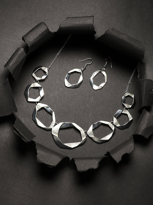 Silver-Plated Twisted Jewellery Set
