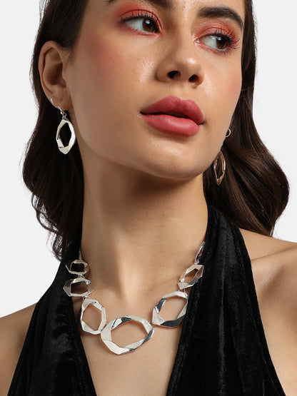 Silver-Plated Twisted Jewellery Set