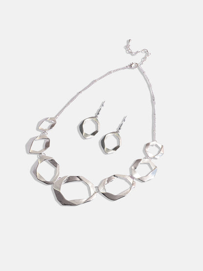 Silver-Plated Twisted Jewellery Set