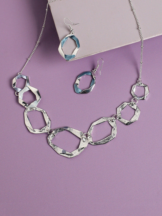 Silver-Plated Twisted Jewellery Set