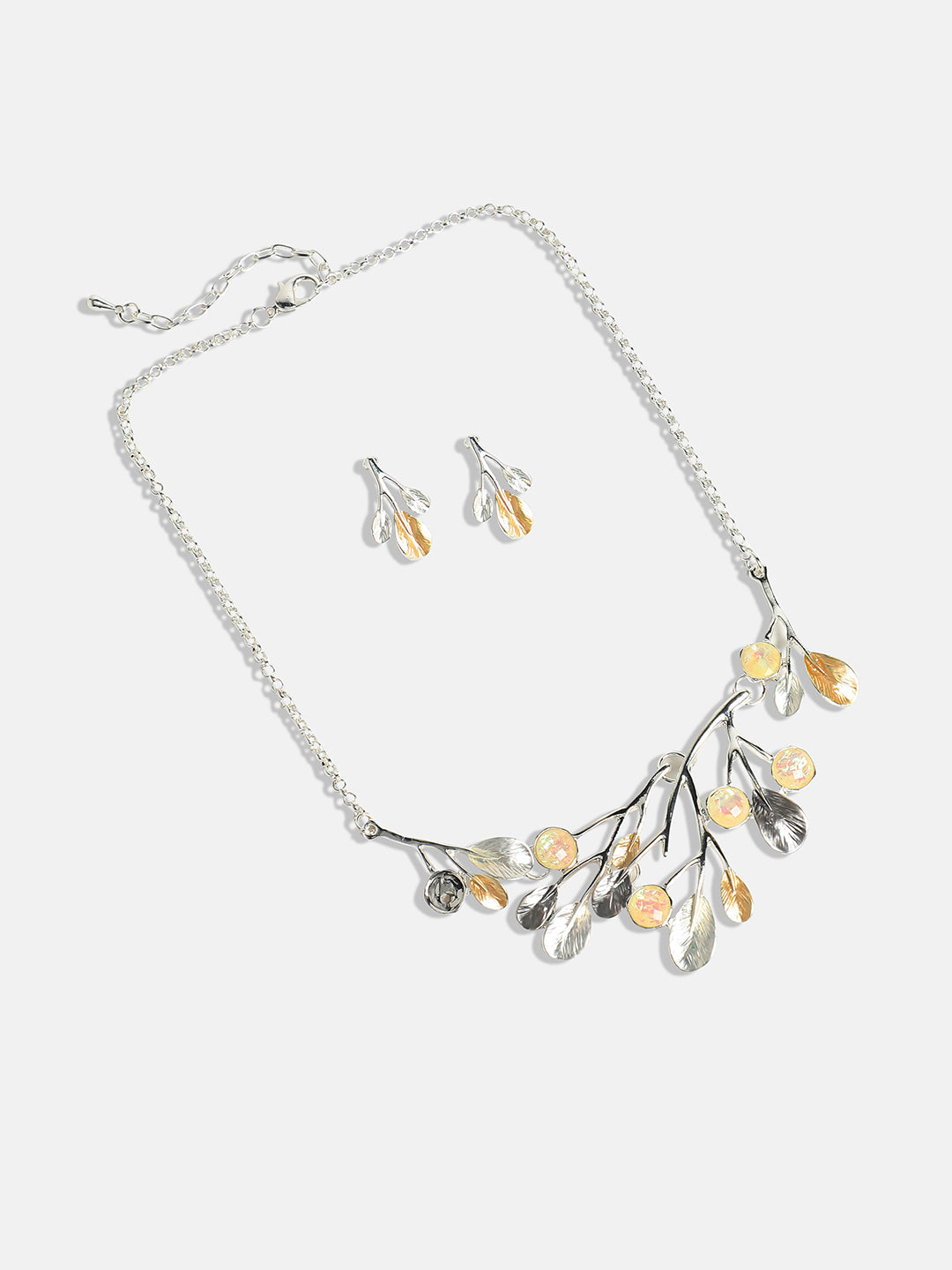 Silver-Plated Foliage Jewellery Set