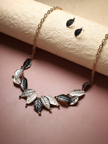 Gold-Plated Leaf Jewellery Set