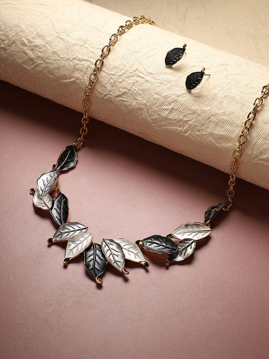 Gold-Plated Leaf Jewellery Set