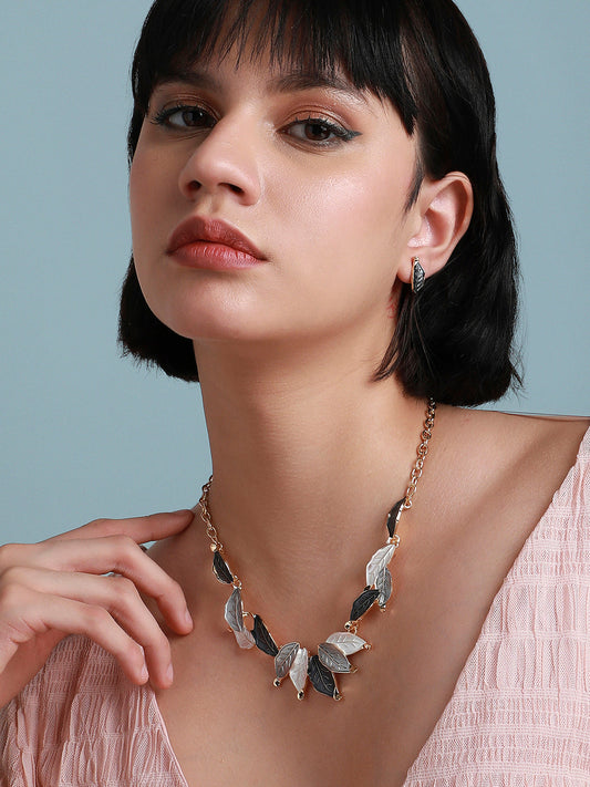 Gold-Plated Leaf Jewellery Set