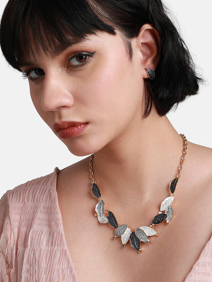 Gold-Plated Leaf Jewellery Set
