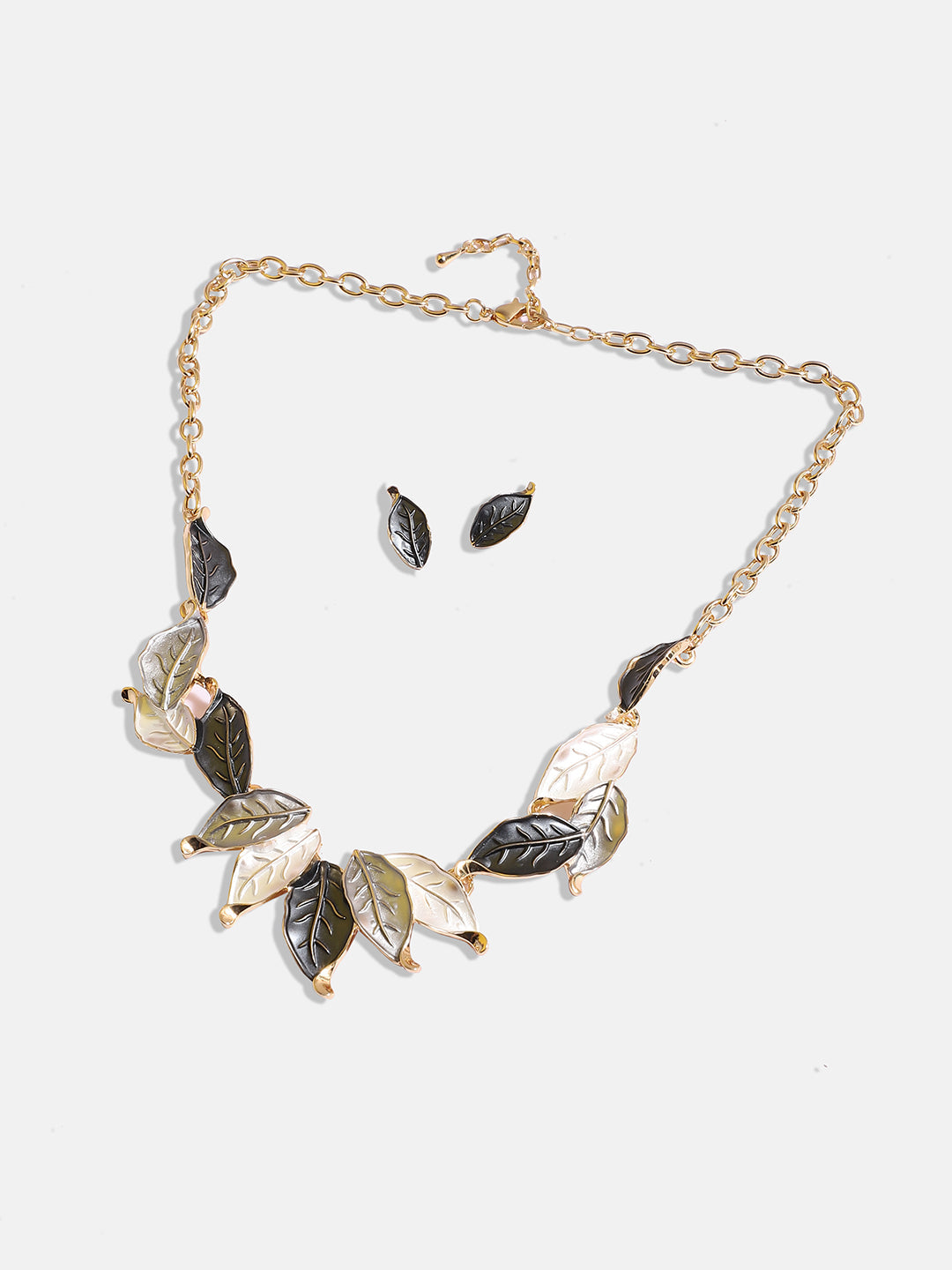 Gold-Plated Leaf Jewellery Set