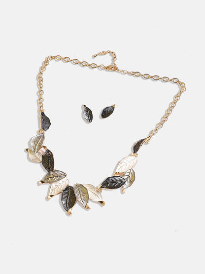 Gold-Plated Leaf Jewellery Set