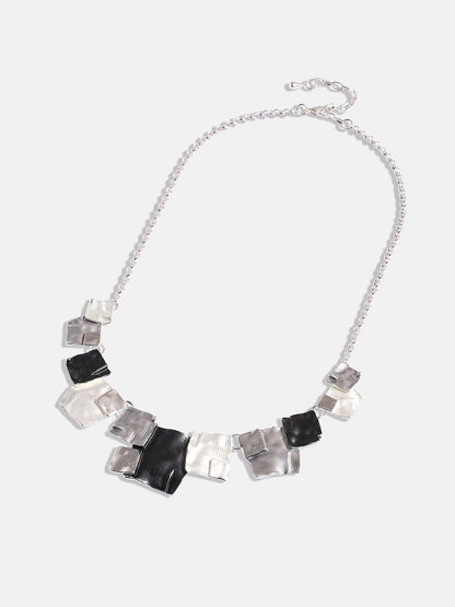 Silver-Plated Textured Square Jewellery Set