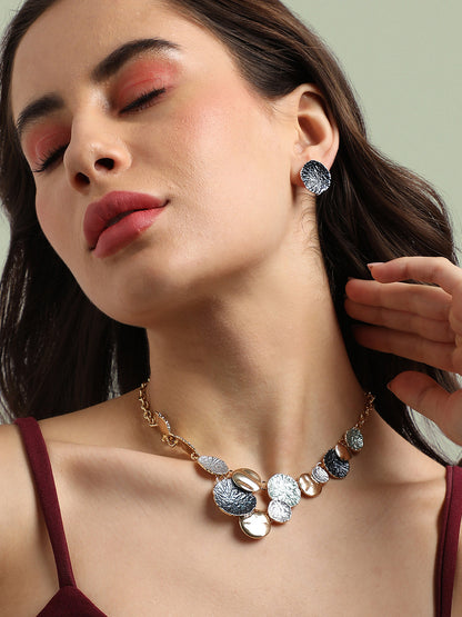 Gold-Plated Dented Jewellery Set