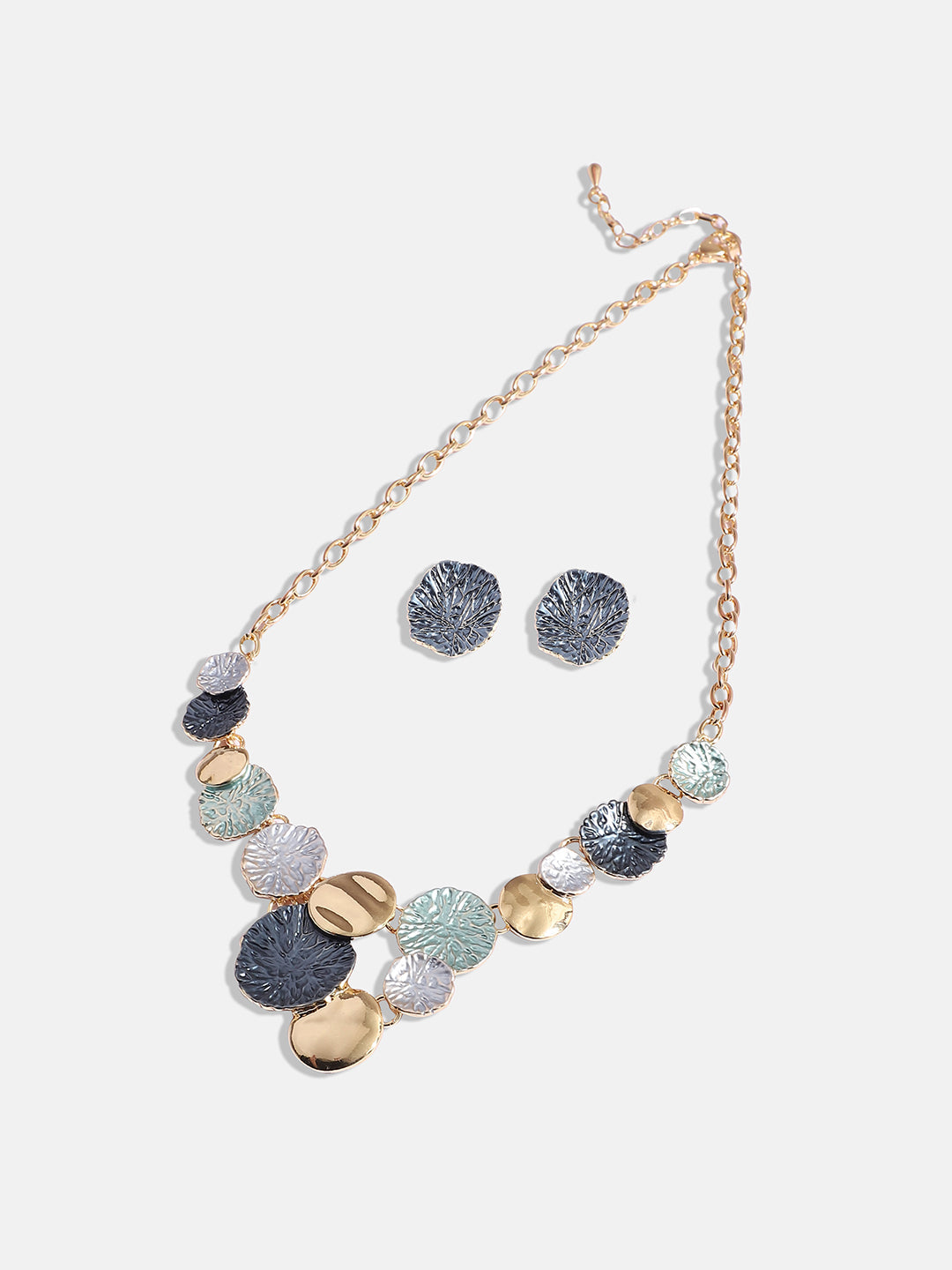 Gold-Plated Dented Jewellery Set