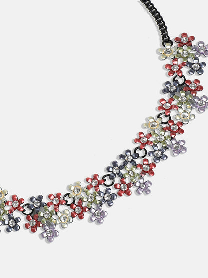 Silver-Plated Stone studded floral Jewellery Set