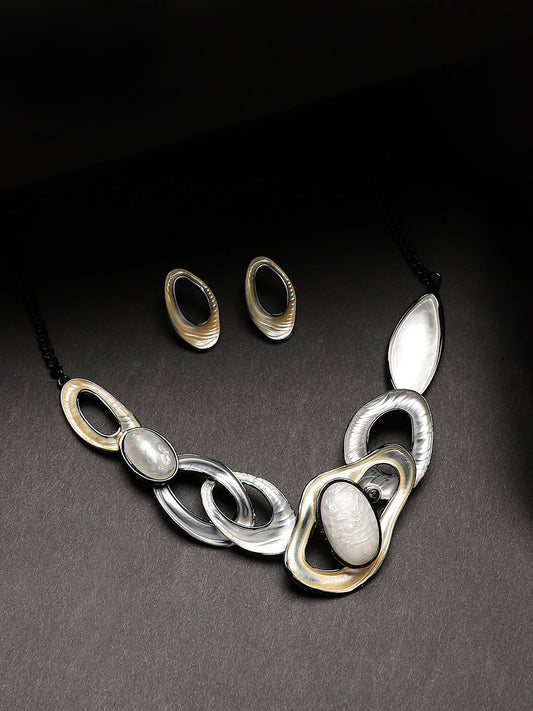 Abstract Stone Studded Jewellery Set