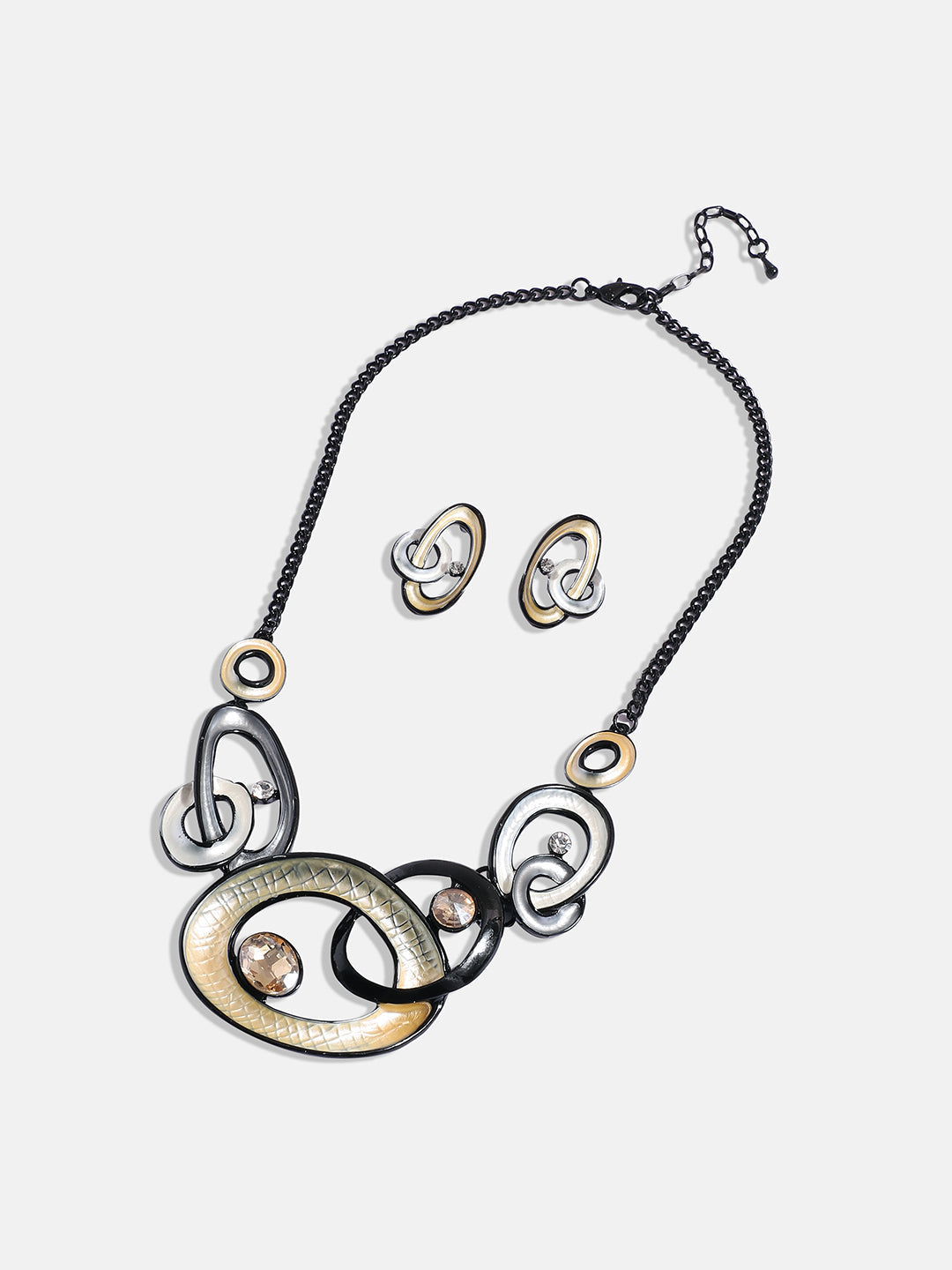 Textured Stone Studded Jewellery Set