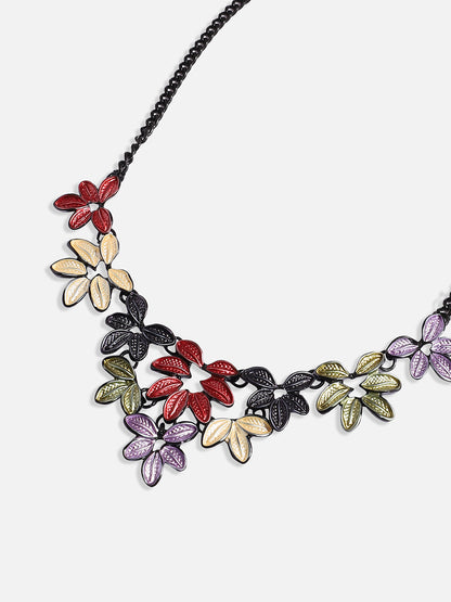 Foliage Necklace Earrings Jewellery Set