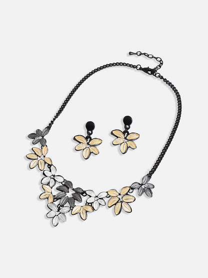 Foliage Necklace Earrings Jewellery Set