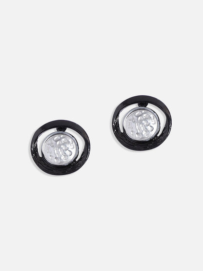 Dented Circular Necklace Earrings