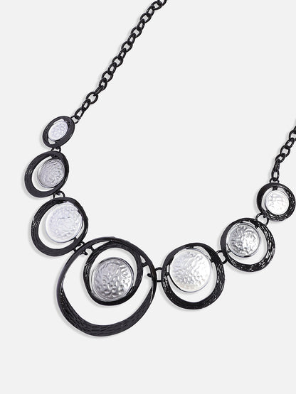 Dented Circular Necklace Earrings