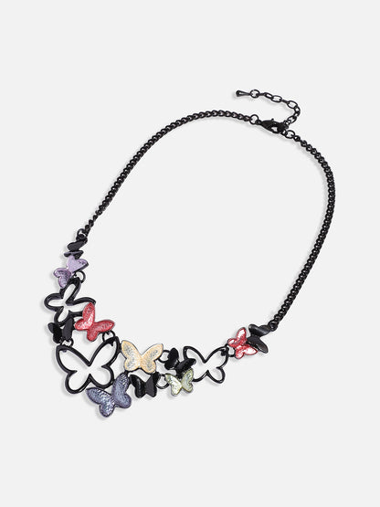 Butterfly Necklace Earrings Jewellery Set