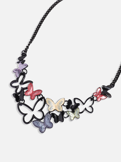 Butterfly Necklace Earrings Jewellery Set
