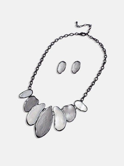 Silver-Plated Abstract Jewellery Set