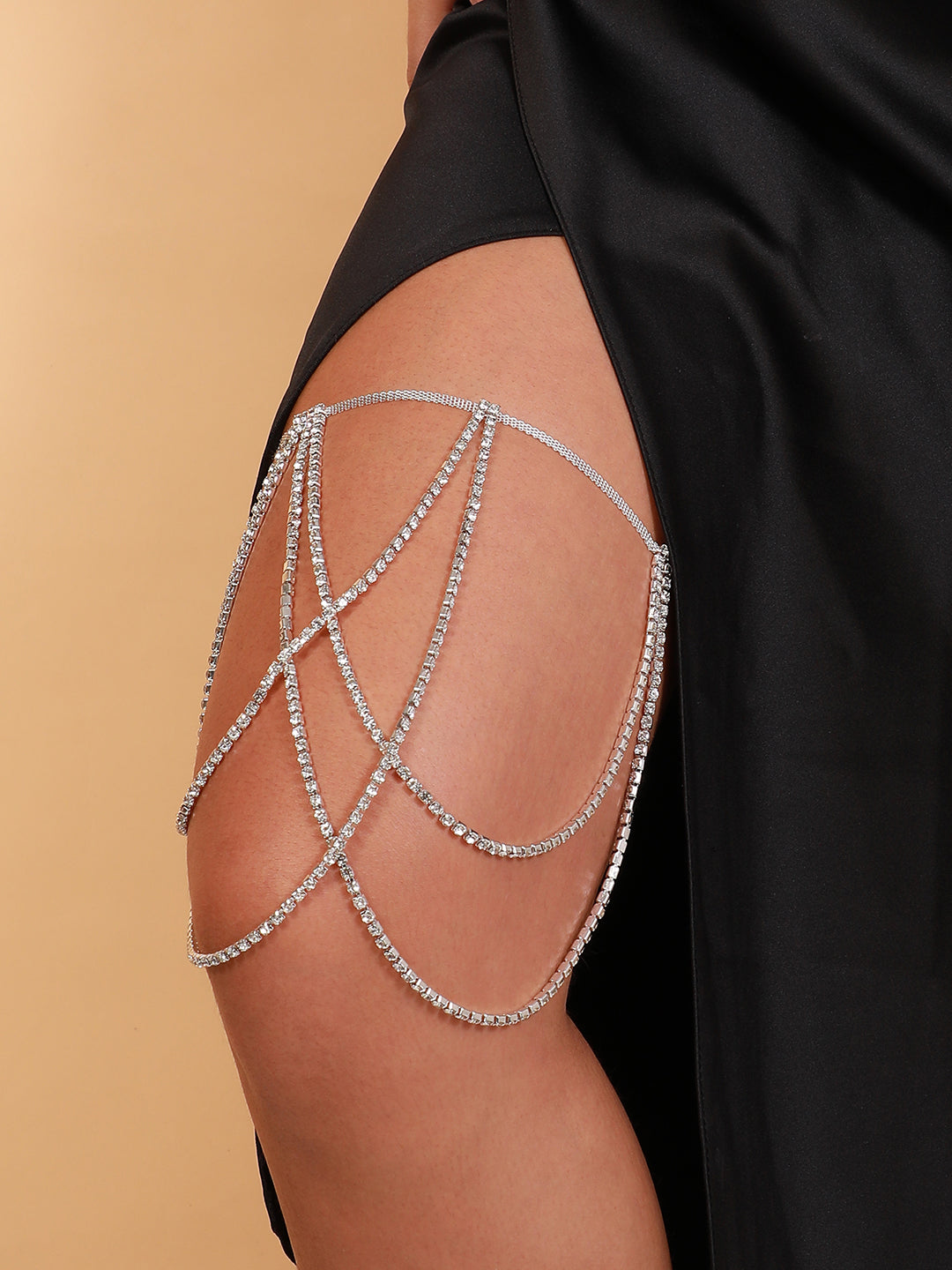 The Bijou Leg Chain - Crystal Silver-SOHILC6241