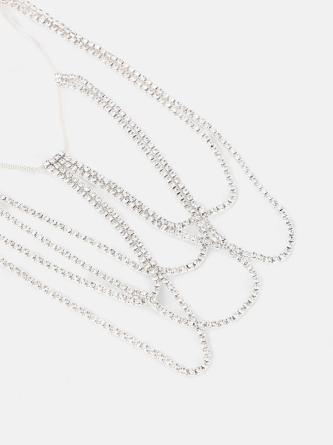 The Bijou Leg Chain - Crystal Silver-SOHILC6241