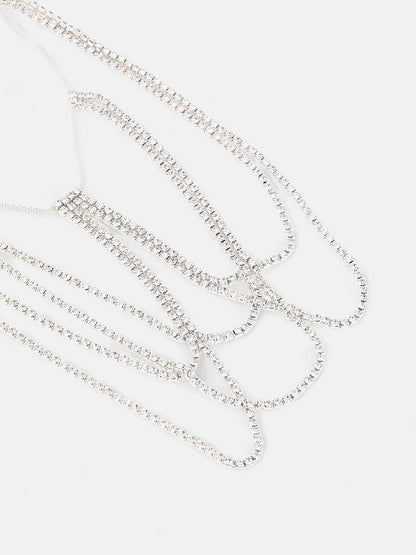 The Bijou Leg Chain - Crystal Silver-SOHILC6241
