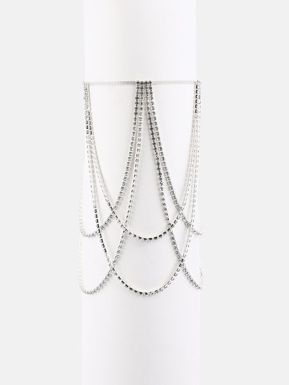The Bijou Leg Chain - Crystal Silver-SOHILC6241