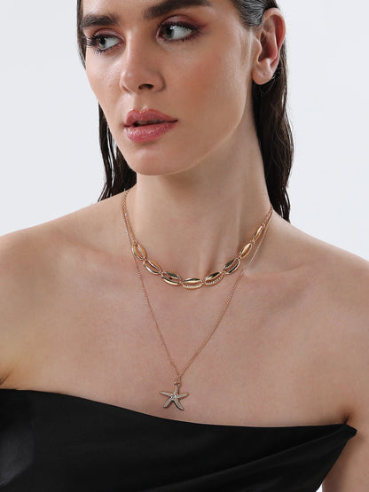 The Bahamas Multi-Layer Necklace - California Gold-SOHINC6044