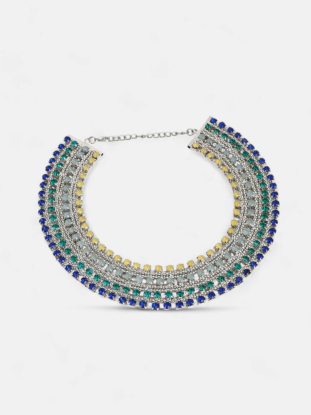 The Egyptian Bijou Statement Necklace - Sapphire Blue & Emerald Green-SOHINC6047
