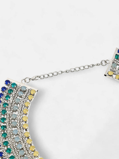 The Egyptian Bijou Statement Necklace - Sapphire Blue & Emerald Green-SOHINC6047