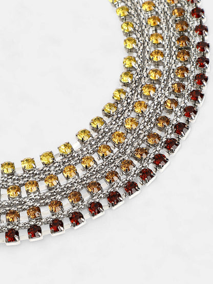 The Egyptian Bijou Statement Necklace - Ruby Red & Amber Yellow-SOHINC6048