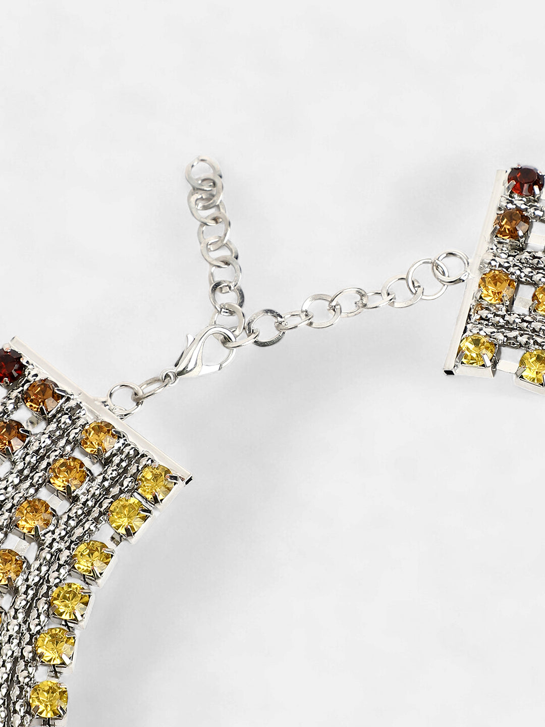 The Egyptian Bijou Statement Necklace - Ruby Red & Amber Yellow-SOHINC6048