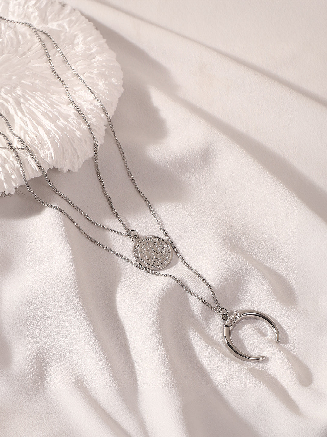 The Cosmo Multi-Layer Necklace - Metallic Silver-SOHINC6051