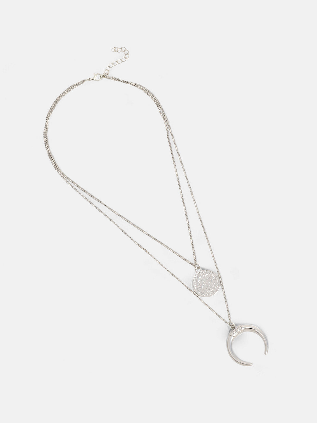 The Cosmo Multi-Layer Necklace - Metallic Silver-SOHINC6051