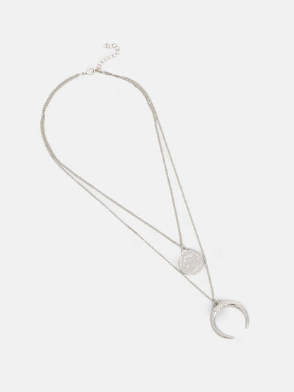 The Cosmo Multi-Layer Necklace - Metallic Silver-SOHINC6051