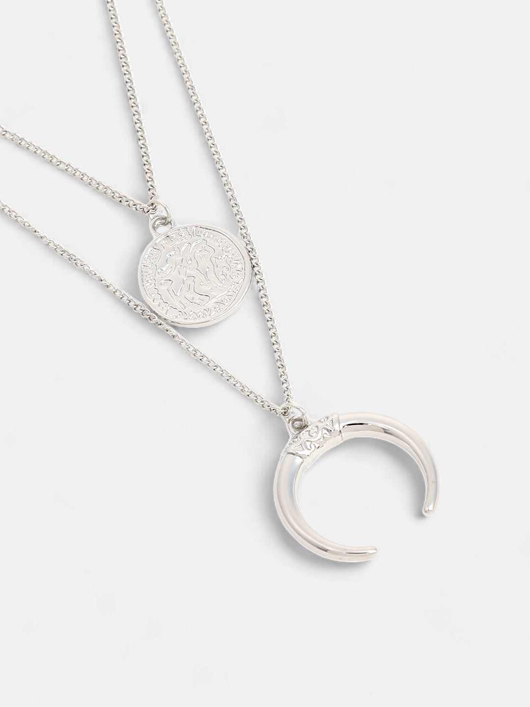 The Cosmo Multi-Layer Necklace - Metallic Silver-SOHINC6051